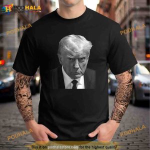 Iconic Donald J Trump Mugshot Black White Georgia Arrest Unisex Trending Shirt 2