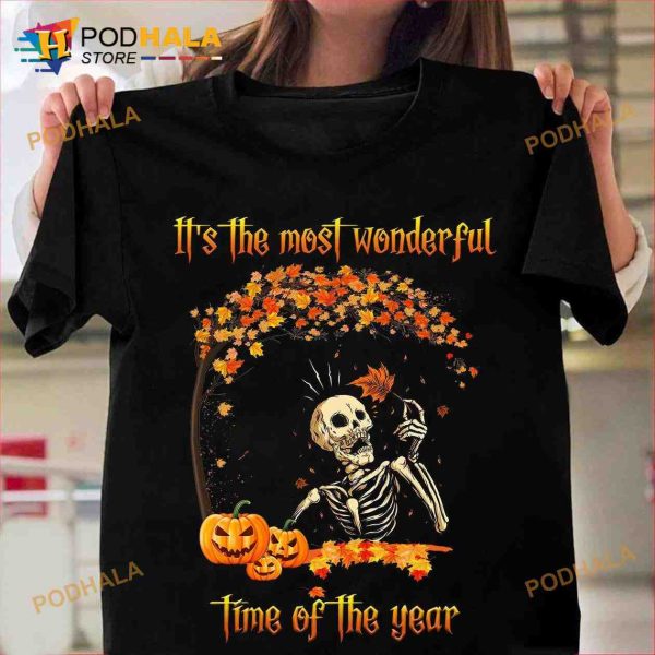 It’s The Most Wonderful Time Of The Year Skull And Devil Pumpkin Halloween Shirt