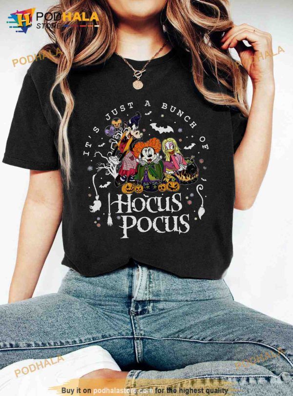 It’s Just A Bunch Of Hocus Pocus Halloween Shirt, Disney Minnie Sanderson Sisters