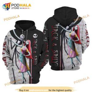 Jack & Sally Disney Unisex Cartoon Graphic 3D Hoodie, Sweatshirt, Shirt