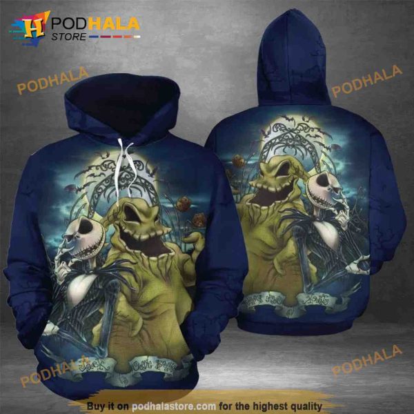 Jack Skellington Oogie Boogie Gift All Over Print Halloween 3D Hoodie