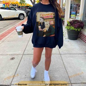 Jason and Micheal Donuts Sweatshirt, Horror Movie Halloween Shirt For Coffee Lovers