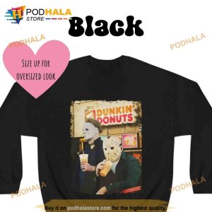 Jason and Micheal Donuts Sweatshirt Horror Movie Halloween Shirt For Coffee Lovers 2