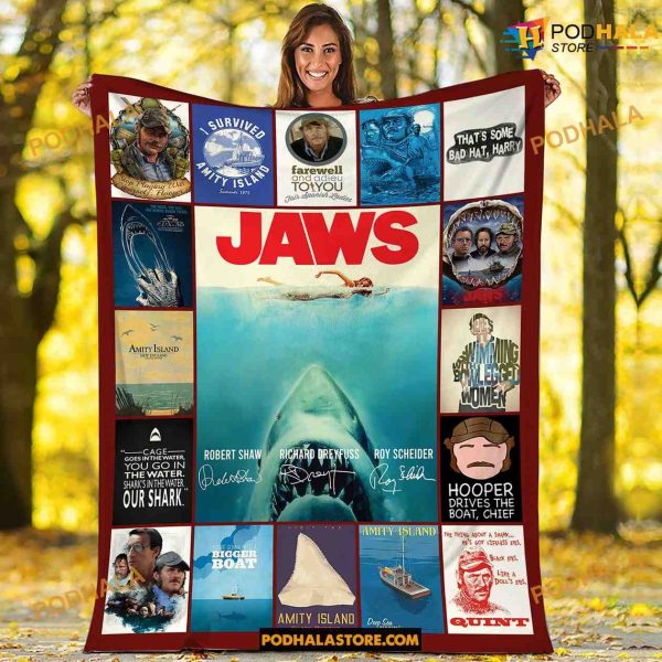 Jaws Quint For Bed Couch Sofa Gift Fleece Blanket, Quilt, Christmas Gifts