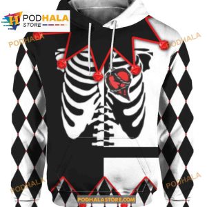 Jester Black White Costume Halloween Cosplay Women Men AOP Tee Hoodie Sweatshirt 3D 2