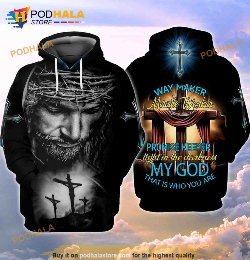 Vibrant Jesus Faith Based 3d Hoodie With Crown Of Thorns And Inspirational Quotes