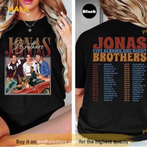 Jonas Brothers Vintage Shirt, Jonas Five Albums One Night Brothers Tour TShirt