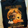 Just A Girl Who Loves Cows And Halloween Cow Witch Halloween Shirt