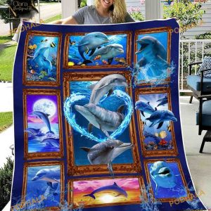 Just A Girl Who Loves Dolphin Fleece Blanket, Quilt, Christmas Gifts