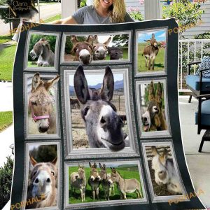 Just A Girl Who Loves Donkey Fleece Blanket, Quilt, Christmas Gifts