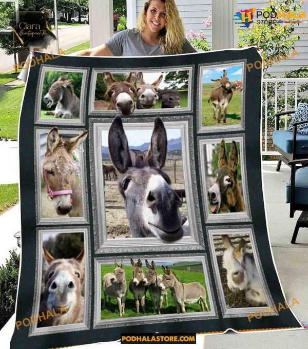 Just A Girl Who Loves Donkey Fleece Blanket, Quilt, Christmas Gifts
