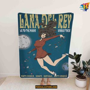 LA to the Moon Tour L Del Rey Fleece Blanket, Quilt, Christmas Gifts