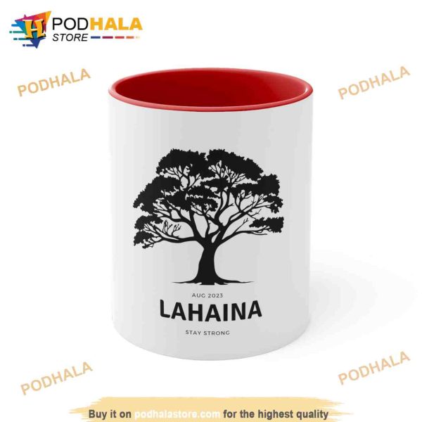 Lahaina Support Maui Mug Inspriational Design Accent Mug with Lahaina Historical Tree