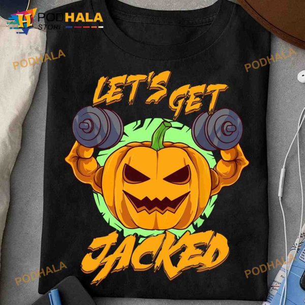 Let’s Get Jacked Halloween Pumpkin Lifting Strong Devil Pumpkin Shirt