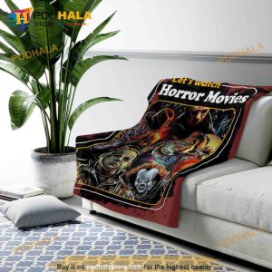 Lets Watch Scary Movie Blanket Halloween Fleece Blanket Serial Killers Quilt 2