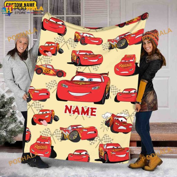 Lightning Mcqueen Blanket, Personalized Pixar Cars Characters Movies Disney Blanket