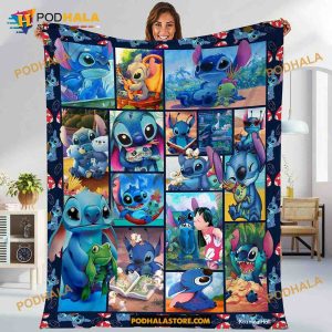 Personalized Name Disney Stitch Blanket, Lilo And Stitch Gifts