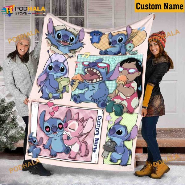 Lilo and Stitch Fleece Blanket,Personalized Disney Stitch Blanket