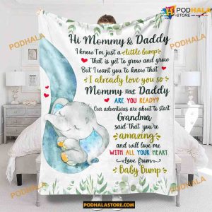 Love From Baby Bump - Personalized Dad Mother Fleece Blanket