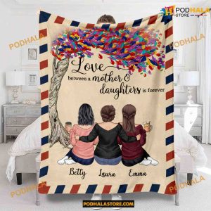 Love Is Forever Personalized Mother Fleece Blanket, Christmas Gifts From Daughter