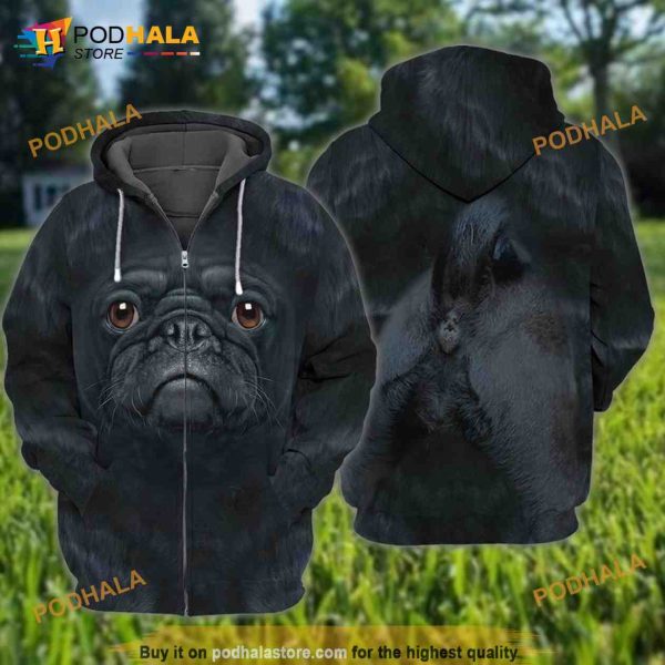 Love Pug Dog 3D Hoodie, Sweatshirt – Christmas Gifts