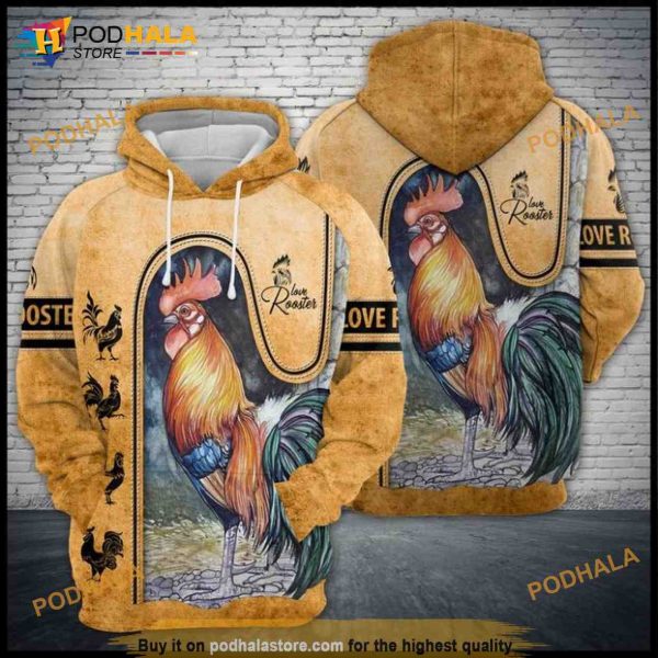 Love Rooster 3D Hoodie, Sweatshirt – Christmas Gifts