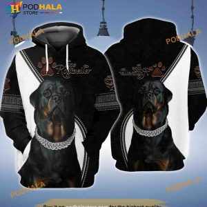 Love Rottweiler Black Dog 3D Hoodie, Sweatshirt - Christmas Gifts