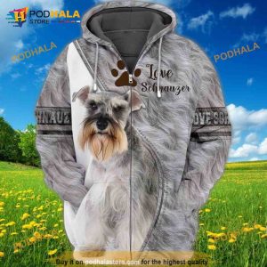 Love Schnauzer Dog 3D Hoodie, Sweatshirt - Christmas Gifts