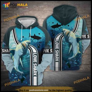 Love Shark 3D Hoodie, Sweatshirt - Christmas Gifts