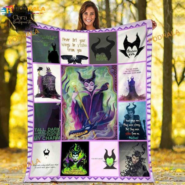 Maleficent Disney Fleece Blanket, Maleficent Villain Quilt