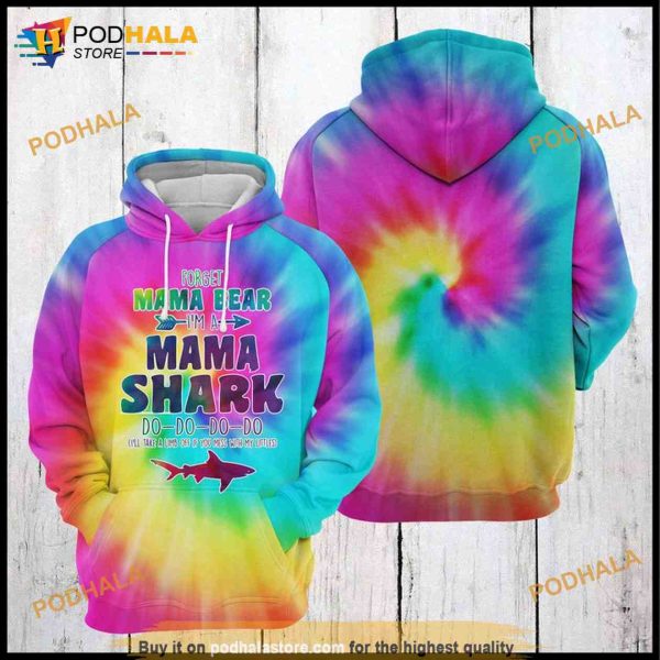 Mama Shark Tie Dye 3D Hoodie, Sweatshirt – Christmas Gifts