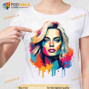 Margot Robbie Vintage Colorful Art Shirt, Barbie Movie Fan Gift