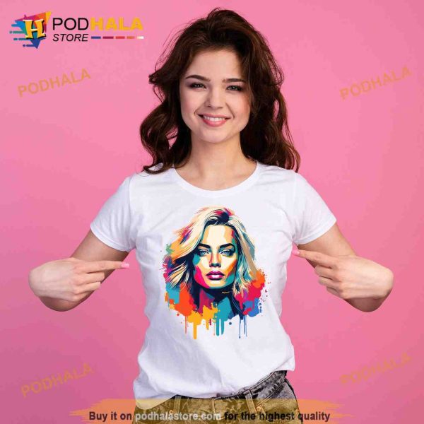 Margot Robbie Vintage Colorful Art Shirt, Barbie Movie Fan Gift