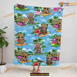 Marvel Groot Fleece Blanket For Fans Kids, Christmas Gifts