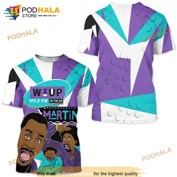 Match Jordan 5 Purple Grape, Martin Tv 90s Melanin Got Em 3D Shirt