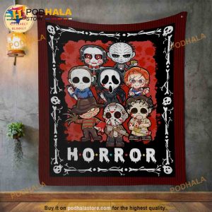 Michael Freddy Jason Horror Character Fleece Blanket Halloween Quilt 2