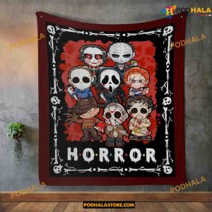 Michael Freddy Jason Horror Character Fleece Blanket, Quilt, Halloween Gifts