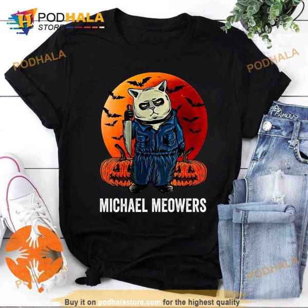 Michael Meowers Horror Movie Character Scary Cat Halloween Shirt, Serial Killer Michael Myers