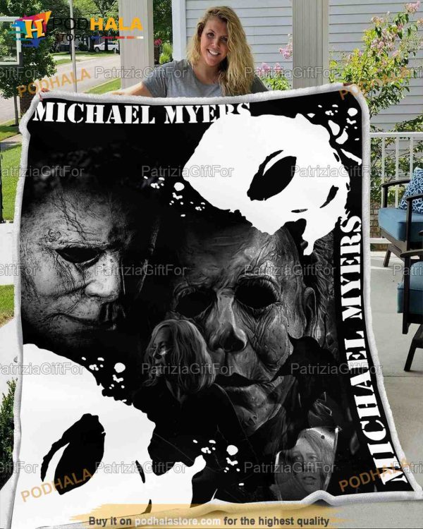 Michael Myers Blanket, Michael Myers Fleece Blanket, Horror Movie Halloween Quilt