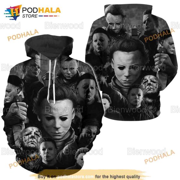 Michael Myers Face Halloween 3D Hoodie, Michael Myers Shirt, Michael Myers Gifts