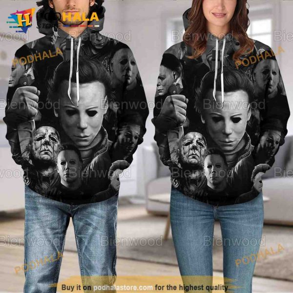 Michael Myers Face Halloween 3D Hoodie, Michael Myers Shirt, Michael Myers Gifts