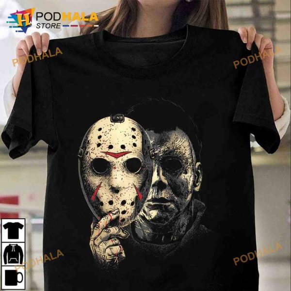 Michael Myers Jason Voorhees Mask Halloween Costume Horror Character Shirt