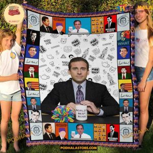Michael Scott The Office Fleece Blanket, Quilt, Christmas Gifts