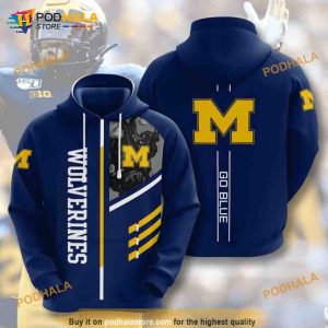 Michigan Wolverines All Over Print 3D Hoodie, 3D Sweatshirt