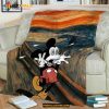 Mickey Halloween Fleece Blanket, Mickey Minnie Halloween Blanket, Halloween Blanket