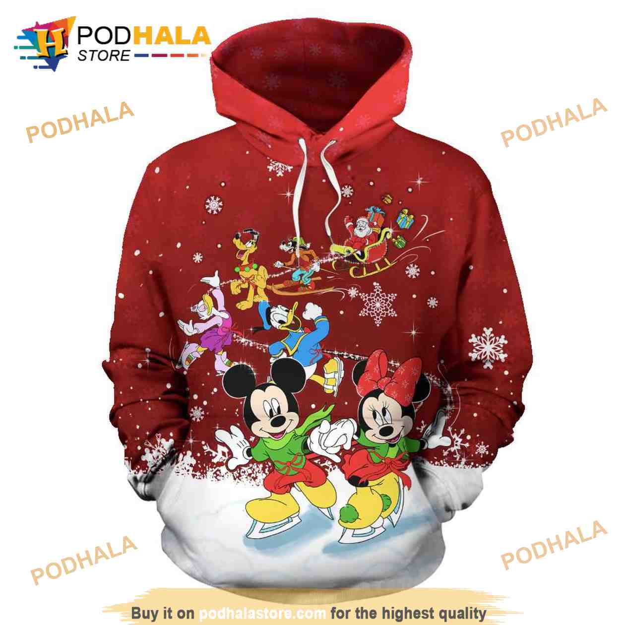 Mickey Minnie And Friends Skating Disney Christmas 3D Hoodie Sweatshirt Mickey Minnie And Friends Skating Disney Christmas 3D Hoodie Sweatshirt