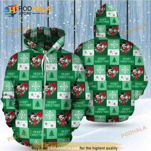 Mickey Mouse Merry Christmas 3D Hoodie Sweatshirt