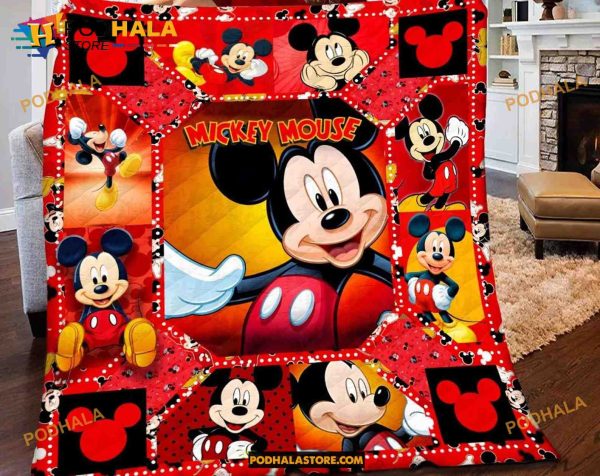 Mickey Mouse Quilt, Mickey Mouse Birthday Gift For Kids, Mickey Mouse Quilt