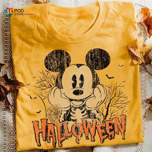 Mickey Mouse Skull Costume Halloween Shirt, Mickey Mouse Gift For Fans