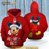 Mickey Peeking Hohoho Christmas Santa Claus 3D Hoodie Sweatshirt
